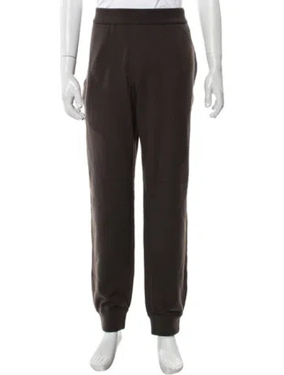 Pre-owned Burberry Wool Embroidered Accent Sweatpants W/ Tags In Brown