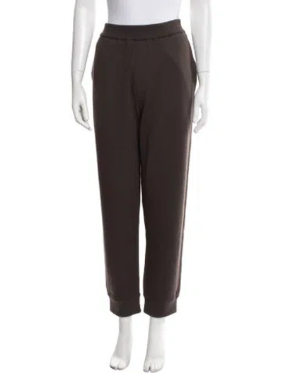 Pre-owned Burberry Wool Embroidered Accent Sweatpants W/ Tags In Brown