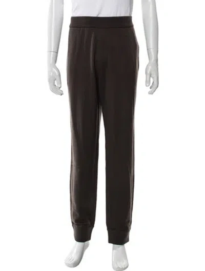 Pre-owned Burberry Wool Embroidered Accent Sweatpants W/ Tags In Brown