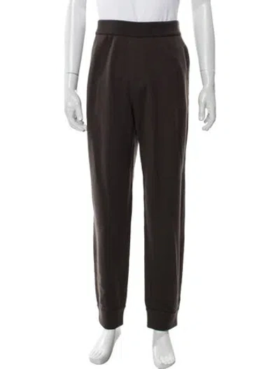 Pre-owned Burberry Wool Embroidered Accent Sweatpants W/ Tags In Brown