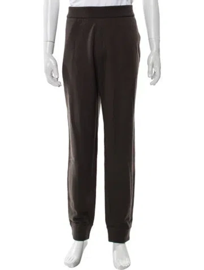 Pre-owned Burberry Wool Embroidered Accent Sweatpants W/ Tags In Brown