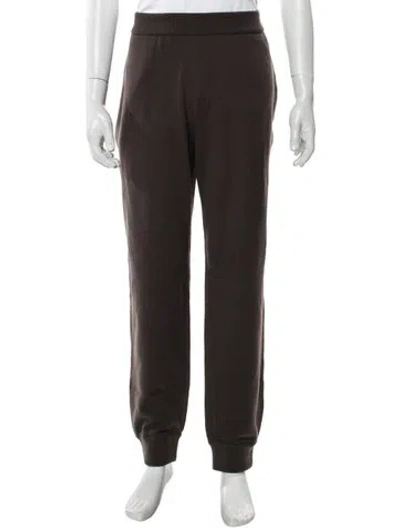 Pre-owned Burberry Wool Embroidered Accent Sweatpants W/ Tags In Brown