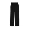 Burberry Wool Embroidered Logo Tailored Trousers In Black