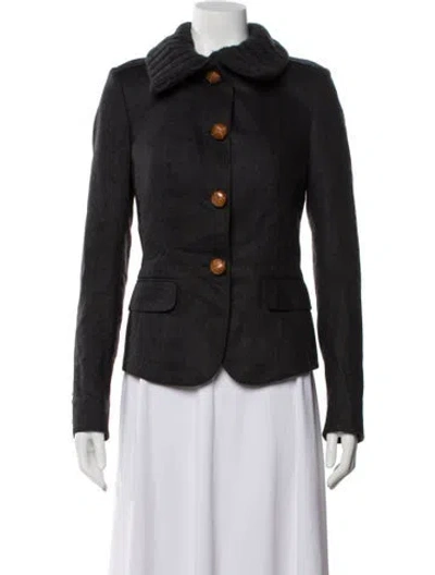 Pre-owned Burberry Wool Evening Jacket In Gray