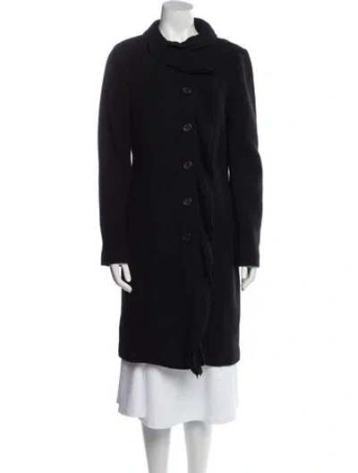 Pre-owned Burberry Wool Faux Fur Coat In Black