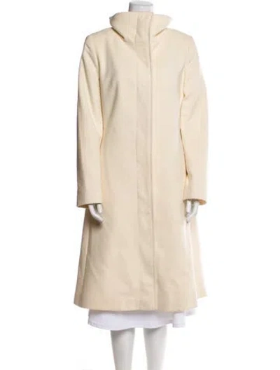 Pre-owned Burberry Wool Faux Fur Coat In Neutral