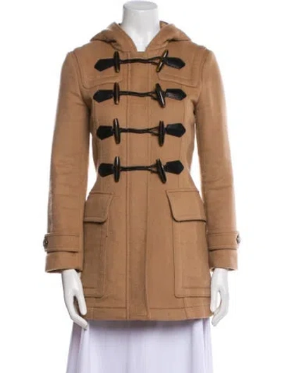 Pre-owned Burberry Wool Faux Fur Coat In Neutral