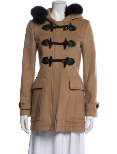 Pre-owned Burberry Wool Faux Fur Jacket In Neutral