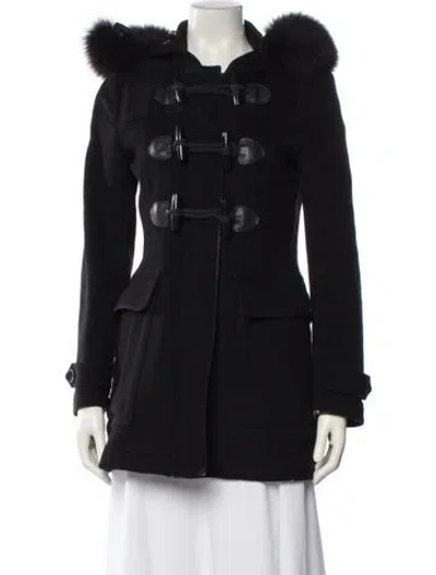 Pre-owned Burberry Wool Faux Fur Vest In Black