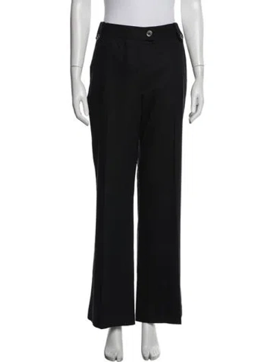 Pre-owned Burberry Wool Flared Pants In Black