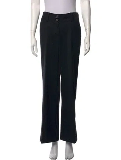 Pre-owned Burberry Wool Flared Pants In Blue