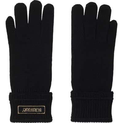 Burberry Wool Gloves In Black
