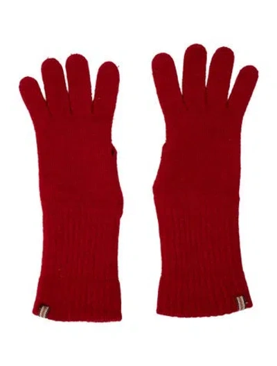 Pre-owned Burberry Wool Gloves In Red