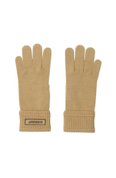 Burberry Wool Gloves In Sand