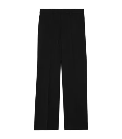 Burberry Wool Grain De Poudre Tailored Trousers In Black