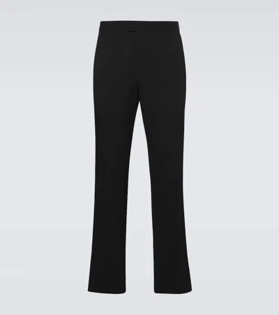Burberry Wool Grain De Poudre Tuxedo Pants In Black