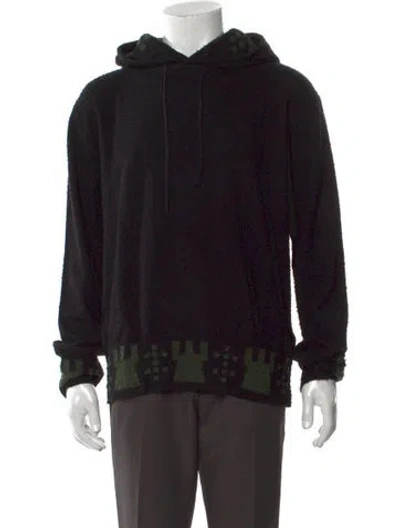 Pre-owned Burberry Wool Graphic Print Hoodie W/ Tags In Black