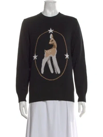 Pre-owned Burberry Wool Graphic Print Sweater In Black