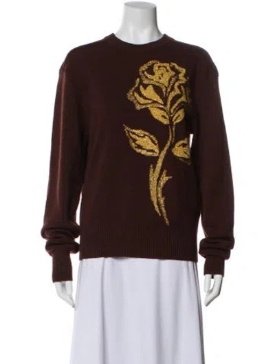 Pre-owned Burberry Wool Graphic Print Sweater In Brown
