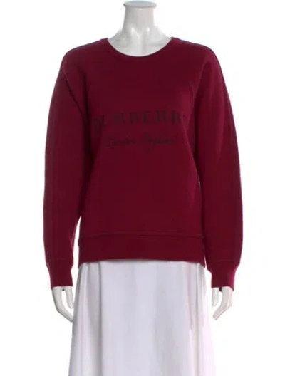 Pre-owned Burberry Wool Graphic Print Sweater In Burgundy