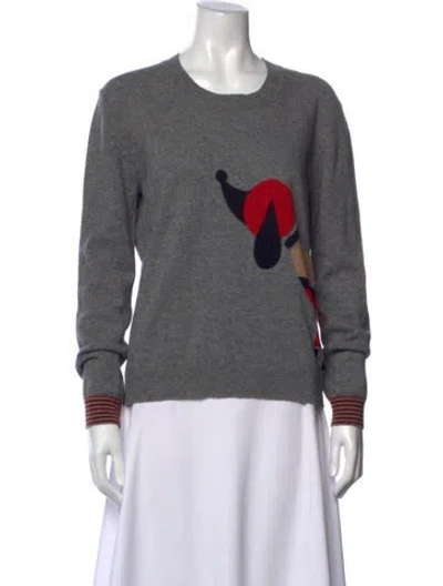 Pre-owned Burberry Wool Graphic Print Sweater In Grey