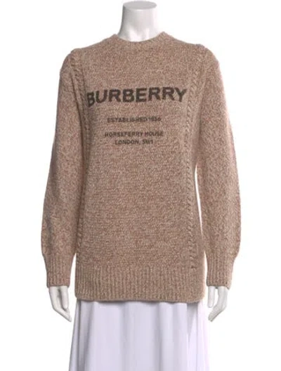Pre-owned Burberry Wool Graphic Print Sweater In Neutral