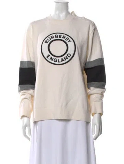Pre-owned Burberry Wool Graphic Print Sweater In Neutral