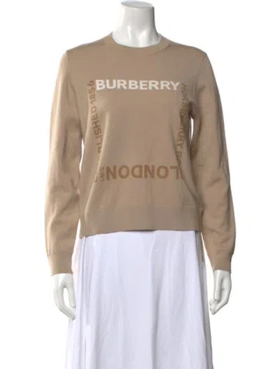 Pre-owned Burberry Wool Graphic Print Sweater In Neutral
