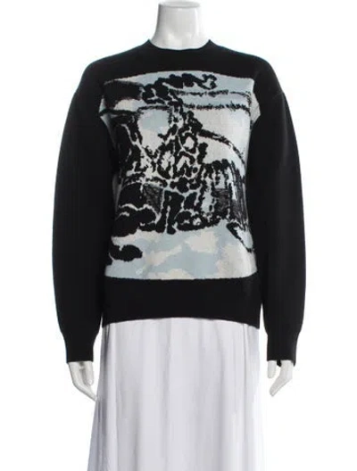 Pre-owned Burberry Wool Graphic Print Sweater W/ Tags In Black