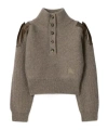 Burberry Wool Half-button Sweater In Brown
