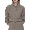 Burberry Wool Half-button Sweater In Gray