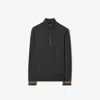 Burberry Wool Half-zip Sweater In Gray