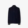 Burberry Wool Half-zip Sweater In Navy