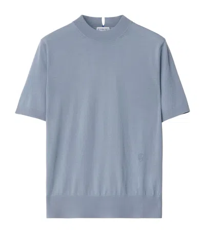 Burberry Wool High-neck Sweater Top In Blue