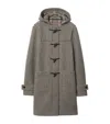 Burberry Wool Hooded Duffle Coat In Gray