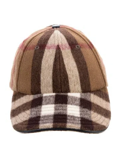 Pre-owned Burberry Wool House Check Baseball Hat W/tags W/tags In Brown