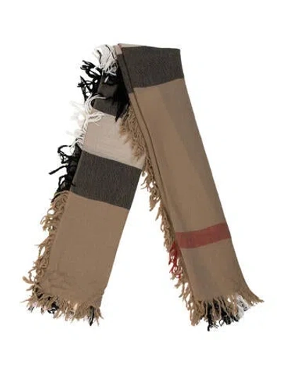 Pre-owned Burberry Wool House Check Pattern Scarf In Brown