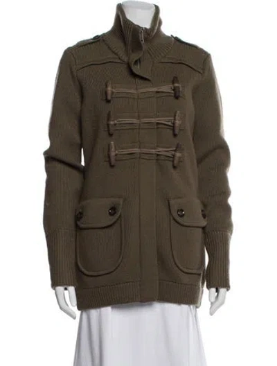 Pre-owned Burberry Wool Jacket In Green