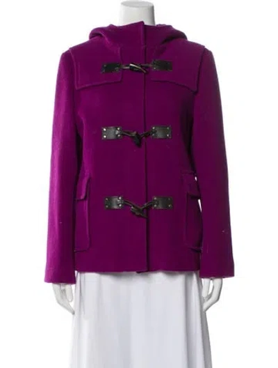 Pre-owned Burberry Wool Jacket In Purple