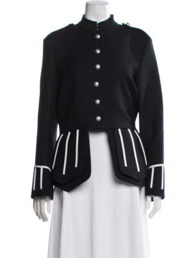 Pre-owned Burberry Wool Jacket W/ Tags In Blue