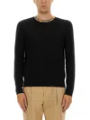 Burberry Ralph Lauren Purple Label Cable Pullover In Black
