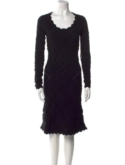 Pre-owned Burberry Wool Knee-length Dress In Black