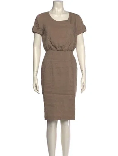 Pre-owned Burberry Wool Knee-length Dress In Brown