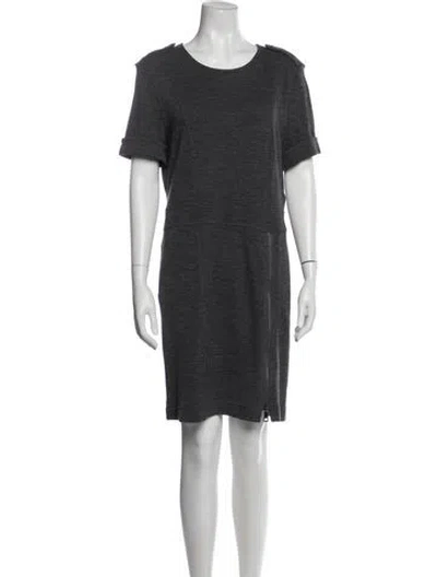 Pre-owned Burberry Wool Knee-length Dress In Gray