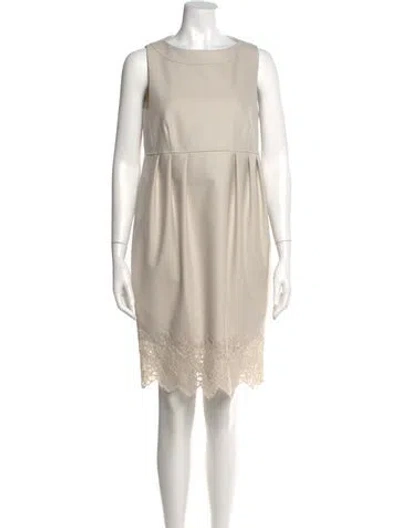 Pre-owned Burberry Wool Knee-length Dress In Neutral