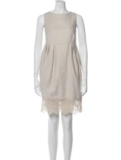 Pre-owned Burberry Wool Knee-length Dress In Neutral