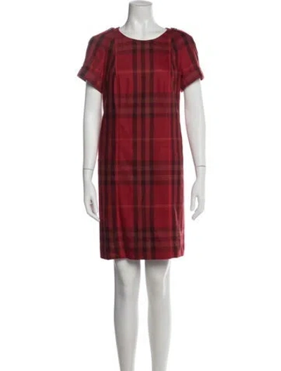 Pre-owned Burberry Wool Knee-length Dress In Red