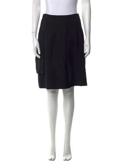 Pre-owned Burberry Wool Knee-length Skirt In Black