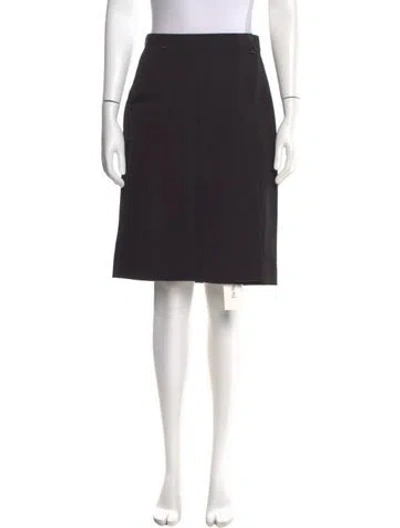 Pre-owned Burberry Wool Knee-length Skirt In Black