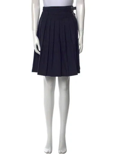 Pre-owned Burberry Wool Knee-length Skirt In Blue
